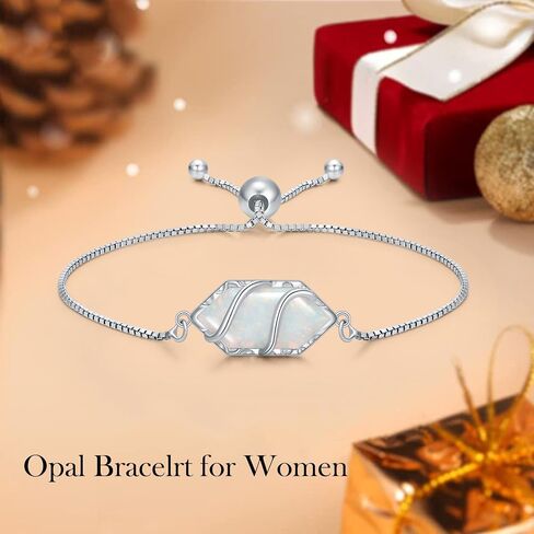 Bracelet for Women 925 Sterling Silver Hexagon Gemstone Link Bracelet Fine Jewelry Anniversary Birthday Christmas Gifts for Women Her in Saudi Arabia