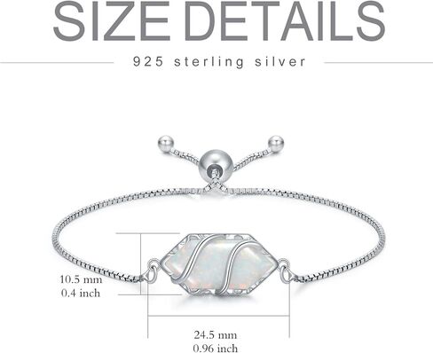 Bracelet for Women 925 Sterling Silver Hexagon Gemstone Link Bracelet Fine Jewelry Anniversary Birthday Christmas Gifts for Women Her in Saudi Arabia