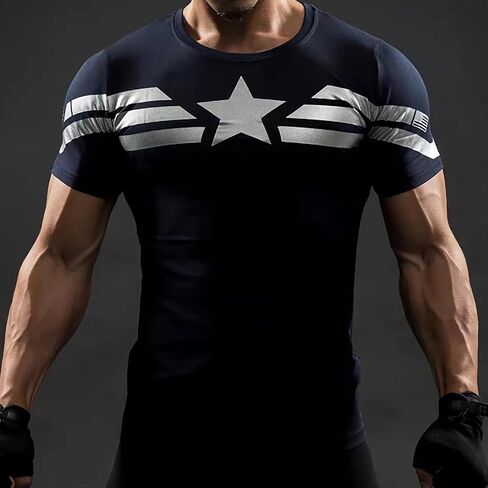 Men Compression Tights Sports T-Shirt Short Sleeve 3D Printing Fitness Shirt Running T-Shirt in Saudi Arabia