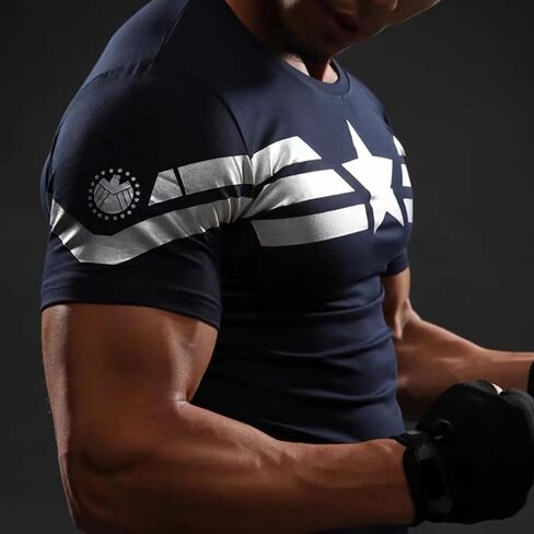 Men Compression Tights Sports T-Shirt Short Sleeve 3D Printing Fitness Shirt Running T-Shirt in Saudi Arabia