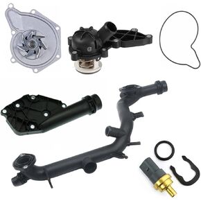 1set Cooling System Kit Engine Coolant Thermostat Kit 06E121018B 06E121111M 06E121168B for A5 A4 Quattro Cabriolet Q5