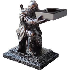 Silver Knight Watch Display Stand, King's Guard Leader Cloak Warrior Knight Statue Ornament Compatible for Apple Watch, Watch Holder Decoration Storage Rack for Men Boys Home Office Store