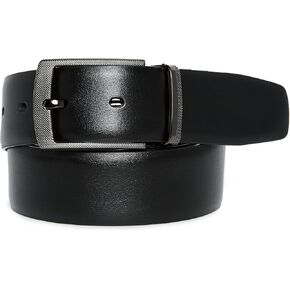 Perry Ellis Men's Textured Pattern Buckle Reversible Belt