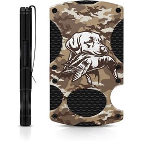 Tactical Wallet for Men Slim Minimalist Men's Money Clip with Credit Card Holder Metal Wallets RIFD Blocking for Men Money Clip Wallet Holds up 12 Cards and Cash