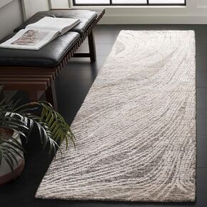 SAFAVIEH Abstract Collection Runner Rug - 2'3" x 8', Charcoal & Ivory, Handmade Wool, Ideal for High Traffic Areas in Living Room, Bedroom (ABT925H)