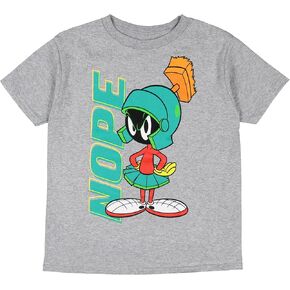 Looney Tunes Boys' Marvin The Martian Character Nope T-Shirt Top Crewneck