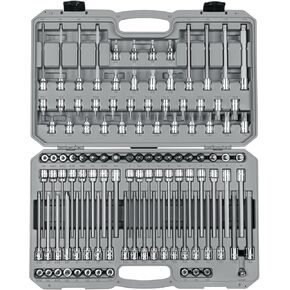 TEKTON 3/8 Inch Drive Hex, Torx, TR Torx, Phillips, Slotted, Square, Triple Square Bit Socket Set (110-Piece) | SHB91317