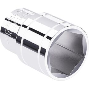 21mm Shallow Socket, 1/2 Inch Drive, 6-Point, Metric, Heat Treated CR-V Steel Short Sockets, Full Polishing, 1.5 Inch Length