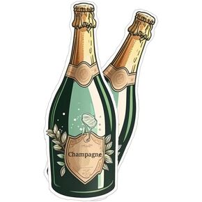Classic Champagne Wine Lover Bottles Party American Wine Vinyl Sticker Decal for Car Bumper Truck Van SUV Window Wall Boat Cup Tumblers Laptop or Any Smooth Surface 5x3 Pack of 2