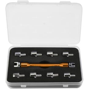 Motoforti 5.0-6.8 Universal Motorcycle Wheel Spoke Wrench CNC Spanner Kit Repair Tool Gold Tone