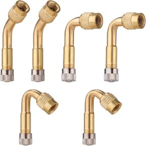 6pcs Tire Valve Extensions, 45 90 135 Degree Valve Stem Adapter Tire Valve Extender Valve Stem Extenders Tyre Valve Extension Adaptor for Passenger Cars Bicycles Motorcycles RVs Stroller