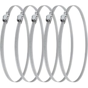 Vent Systems 4'' Inch - Pack of 10 - Adjustable Galvanized Steel Worm Gear Steel Duct Clamps - Dryer Vent Clamp - Pipe Clamp for Air Ducting, Automotive - Worm Drive Hose Clamps