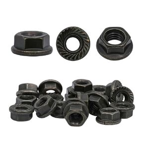 SECLUDE 20PCS Exhaust Serrated Spin Hex Lock Nut M10-1.25 Hex Copper Self Locking Replace 90212-SA5-003 Compatible with Honda Accord Civic Odyssey Acura