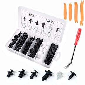 Bumper Car Retainer Clips Fasteners Automotive Plastic Push Pins Automotive Body Clips Assortment Kit with Removal Tool