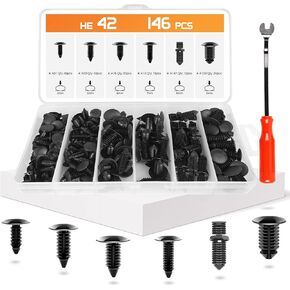 OTUAYAUTO 160Pcs Fender Liner Push-Type Retainer Clip Fastener Door Trim Panel Clips Compatible with Kia Hyundai Models Replace 86595-2T500, 86590-28000, 86155-2H100, 82315-38000