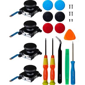 SOSS GAMING® 2023 2-Pack Joystick Thumbstick Replacement Kit for All Nintendo Switch and Switch Lite Controllers - Fix & Repair Your Analog Joy-Con Thumb Stick with All Necessary Tools Included in Kuwait
