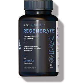 Ideal Infusion Sustained Release Supplement for NAD & NR Biosynthesis, Cardiovascular Health & Muscle Vitality: Boost ATP, NAD+, Glutathione (60 Servings) Vegan