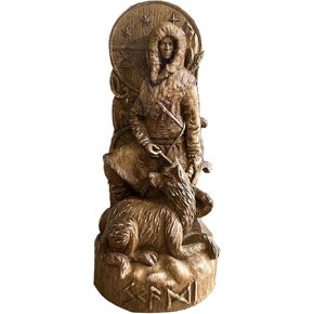Vidar Statue，Skadi Statue，Scandinavian Pantheon Viking Pagan asatru Heathen god and Goddess Norse Gods Altar Mythology ，Creative Desktop Decorations (Skadi)