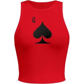 Floerns Women's Casual Crewneck Camisole Cherry Print Sleeveless Crop Tank Top