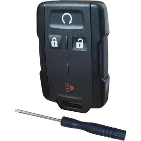Car Keyless Entry Remote Start Control Key Fob Replacement Compatible for Chevy Silverado GMC Sierra Chevrolet Colorado GMC Canyon (2 Black with Sliver)