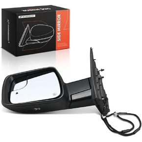 A-Premium Driver Side Power Door Mirror - Compatible with Ram 1500 2019 2020 2021 2022 - Heated Power Folding Black w/Turn Signal Puddle Light and Blind Spot Detection - Replace# 68276503AGPFM