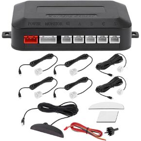 Motoforti Universal Car Auto Vehicle Reverse Backup Radar System Reverse Parking Sensors Alarm Buzzer Reminder Distance Detection Black 6 Parking Sensors