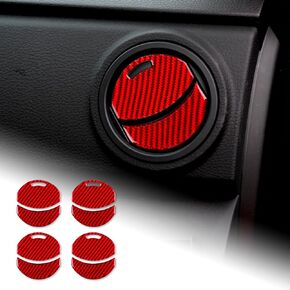 AIRSPEED for Toyota Tundra Double Cab 2014-2021 Center Console Navigation Screen Panel Cover Kit Carbon Fiber Interior Trim Accessories, 3 Knobs, Black