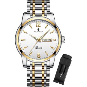 BY BENYAR AKNIGHT Watches for Men Quartz Movement Watch，Waterproof Luminous Men's Watch, Stainless Steel Strap Business Watches