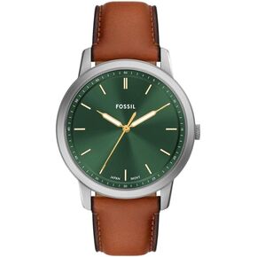 Fossil Men's Minimalist Three-Hand Brown Leather Watch