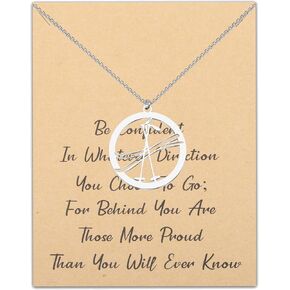 LQRI Snow Skiing Necklace Skiing Lover Gift Be Confident in Whatever Direction Ski Instructor Jewelry Skier Gift