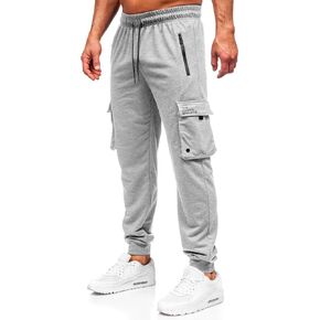 BUXKR Mens Cargo Joggers Hiking Pants Casual Lightweight Track Workout Outdoor Pants with Zipper Pockets