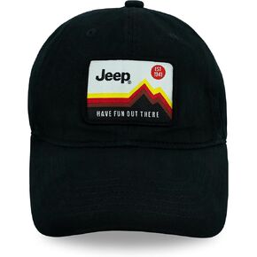 Jeep Have Fun Out There Logo Embroidered Patch Garment Washed Twill Hat Unstructured/Black