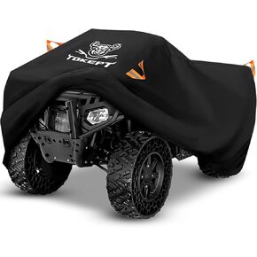 ATV Cover, Waterproof Heavy Duty 4 Wheeler Cover Quad Cover All Season Weather Proof Outdoor UV Protection for 78 Inch Polaris Kawasaki Yamaha Suzuki Honda (Black Large)