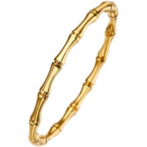 Bamboo Bracelet Bangle Clasp Gold Bangles Stainless Steel Bamboo Design Gold Bracelet for Women Men Dainty Handwrist Jewelry Gift
