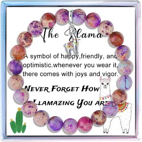 Llama Gifts for Women Llama Bracelet Alpaca Gifts for Llama Lovers Llama Charm Jewelry Inspirational Animal Gifts for Women