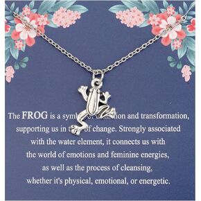 TGBJE Frog Necklace Frog Spirit Animal Inspirational Gift for Women Daughter Frog Charm Jewelry