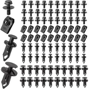 90PCS Car Engine Under Cover Splash Shield Guard Body Bolts, Vehicle Bumper Liner Push Retainer Fastener Rivet Clips, Auto Accessories Compatible with 370Z 350Z G35 FX35 EX35
