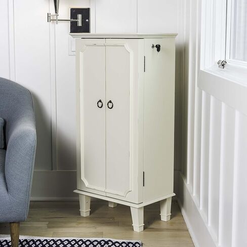 Hives and Honey Casey Fully Locking Jewelry Armoire – Wood Cabinet with Mirror, 7 Storage Drawers, Necklace Hooks, Anti-Tarnish Lining, Divided Compartments in Saudi Arabia