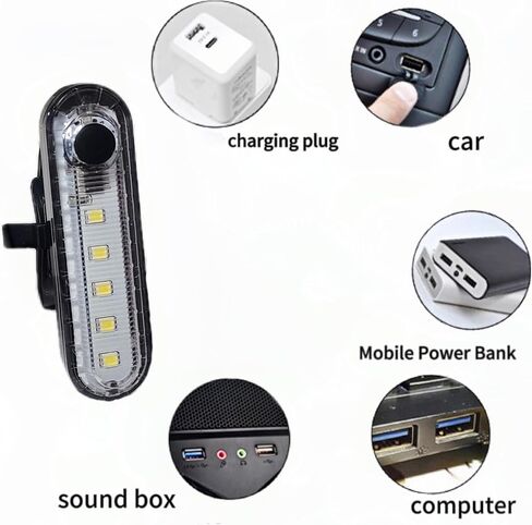 LED Boat Light,LED Navigation Lights Kit for Boat Kayak, Stern Lights Battery Operated, Rechargeable LED Lights, Bike Tail Light, 4 Light Mode Options (4White) in Kuwait
