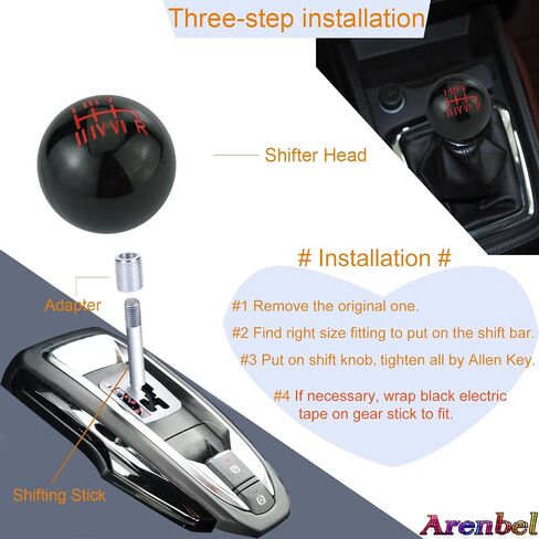 Arenbel 6 Speed Gear Knob Car Shifter Handle Blue Ball Shift Lever Stick Speed Replacement Fit Most Auto Manual Transmissions in Saudi Arabia