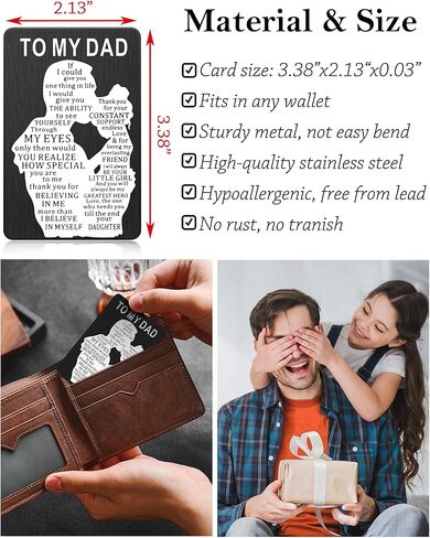 طرسوس هدايا عيد الأب للأب من ابنة الأطفال، محفظة أفكار هدايا عيد ميلاد الأب من ابنة الأب هدايا عيد الميلاد للأب الذي لا يريد شيئًا لديه كل شيء in Kuwait