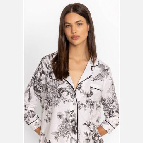 Johnny Was Carly Dreamer Ivory White PJ Set Cotton Floral Home Lounge Wear New, Small in Saudi Arabia