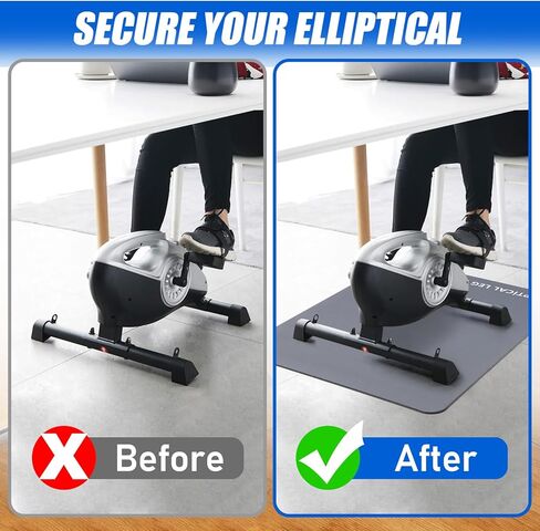 TOBWOLF Non-Slip Workout Mat for Under Desk Ellipticals, Exercise Mat for Ellipse Leg Exerciser Machine, Apply to Foot & Leg Pedal Exerciser for Seniors Fitness, Enhanced Stability & Floor Protection in Saudi Arabia
