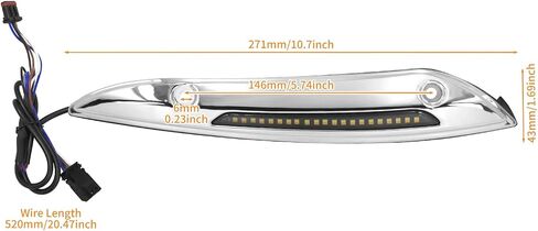 Motorcycle Windshield Trim LED Light Windscreen Turn Signal Lamp Running Fit for Harley Touring Road Glide Special Limited FLTRX FLTRXS 2015-UP (Chrome) in Saudi Arabia