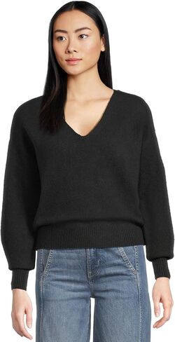 Madewell Women's V-Neck Cozy Cotton Wedged Pullover in Kuwait