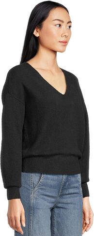 Madewell Women's V-Neck Cozy Cotton Wedged Pullover in Kuwait