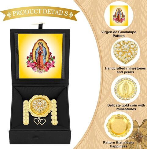 Wedding Arras Coins Set Arras Para Boda Catolica Decoracion Heart Shaped Box 13 Virgen of Guadalupe Coins Virgen De Guadalupe Gift Box Arras De Boda Cristiana Wedding Accessories (Silver) in Kuwait