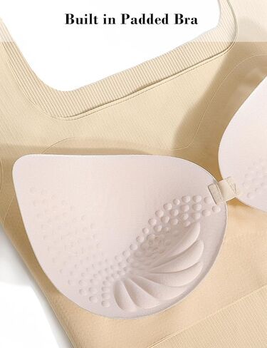 Women Tank Tops with Built in Bra Seamless Camisoles Summer Square Neck Sleeveless Crop Top L-3XL in Saudi Arabia