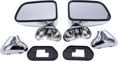 A Pair of Door Mirrors Chrome Manual Side View Mirrors Set for 87-88 Toyota Pickup Truck 4 Runner in Kuwait