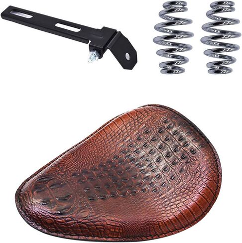 دراجة نارية مقعد من الجلد الناعم مقعد زنبركي منفرد بديل لهوندا بوبر تشوبر (بني) in Kuwait